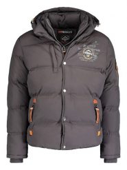 Geographical Norway Kurtka zimowa "Verveine" w kolorze szarym rozmiar: M. Czarne kurtki męskie Geographical Norway, na zimę, m, bez wzorów, ze skóry, bez kaptura. Za 462.29 zł.