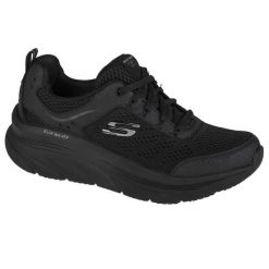 Buty sportowe Sneakersy damskie, Skechers D'Lux Walker-Infinite Motion. Czarne buty sportowe na co dzień damskie Skechers, bez wzorów, z materiału, trekkingowe. Za 359.99 zł.