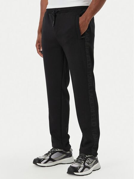 KARL LAGERFELD Spodnie dresowe 705016 562901 Czarny Regular Fit. Czarne spodnie dresowe męskie Karl Lagerfeld, bez wzorów, z dresówki. Za 839.99 zł.