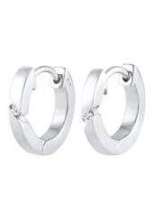 Elli DIAMONDS Damskie kreole Basic z diamentem (0.03 ct.) w srebrze 925 Sterling Silver Kolczyki 1 ct. Szare kolczyki damskie Elli DIAMONDS, z diamentem, srebrne. Za 698.99 zł.