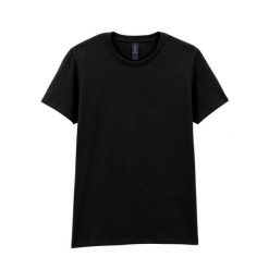 Damska Koszulka Z Grubej Bawełny. Czarne bluzki damskie Gildan, xl, bez wzorów, z bawełny, sportowe, bez kołnierzyka, bez ramiączek. Za 36.99 zł.