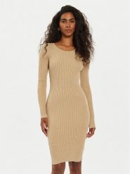 Guess Sukienka dzianinowa Vanessa W4BK24 Z3I22 Beżowy Regular Fit. Brązowe sukienki damskie Guess, l, z aplikacjami, z dzianiny, bez kołnierzyka, bez ramiączek. Za 299.99 zł.