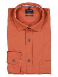 OLYMP Koszula "Casual" - Regular fit - w kolorze pomarańczowym rozmiar: M. Pomarańczowe koszule męskie Olymp, m, bez wzorów, z bawełny, bez kołnierzyka, bez ramiączek. Za 70.24 zł.