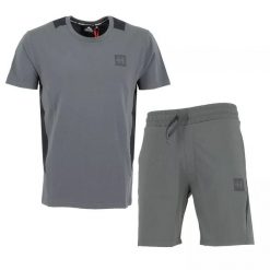 Zestaw Szorty + T-shirt Helvetica 40 LACAGE. Szare szorty męskie HELVETICA, xs, bez wzorów, z bawełny, bez kołnierzyka. Za 362.45 zł.