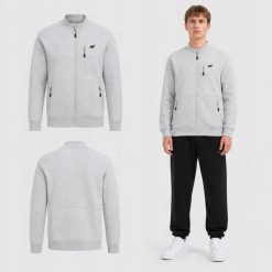 BLUZA MĘSKA DRESOWA 4F ROZPIANANA BEZ KAPTURA 4XL M2547 KOLOR SZARY. Szare bluzy z kapturem męskie 4f, l, z bawełny. Za 119.00 zł.