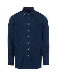 Nils Sundström koszula lniana Mężczyźni Modern Fit len (100%) niebieski, M. Niebieskie koszule męskie Nils Sundström, m, bez wzorów, ze lnu, bez kołnierzyka, bez ramiączek. Za 229.95 zł.