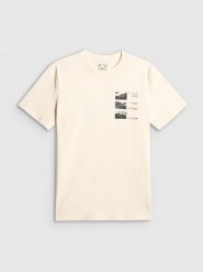 4F T-shirt regular z nadrukiem męski - biały XXL. Białe t-shirty męskie 4f, m, bez wzorów, z materiału, bez kołnierzyka. Za 59.99 zł.
