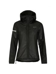 Craft PRO Hydro Lightweight Jacket W lekka kurtka przeciwdeszczowa i wiatrówka. Czarne kurtki do biegania damskie Craft, l, bez wzorów, z materiału, z kapturem. Za 533.50 zł.