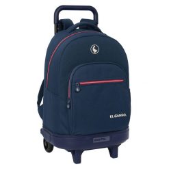 Torba szkolna z kółkami El Ganso Classic Granatowy. Niebieskie torebki klasyczne damskie safta, bez wzorów, z poliesteru, bez dodatków. Za 322.70 zł.