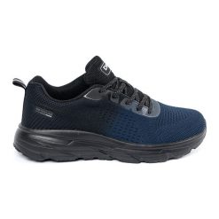 DK Granatowo-czarne buty męskie niebieskie. Niebieskie buty sportowe na co dzień męskie z tkaniny, bez zapięcia, na fitness i siłownię. Za 181.89 zł.
