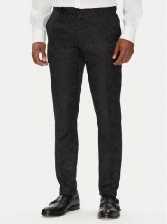 KARL LAGERFELD Spodnie garniturowe 255002 553038 Czarny Slim Fit. Czarne spodnie materiałowe męskie Karl Lagerfeld, z wiskozy. Za 569.99 zł.