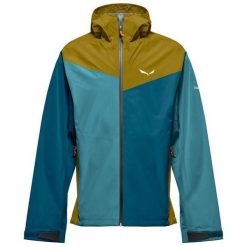 SALEWA Kurtka męska PUEZ AQUA 4 PTX 2.5L M JACKET olive oil/multi-M. Zielone kurtki męskie Salewa, l, bez wzorów, z materiału, bez kaptura. Za 522.80 zł.