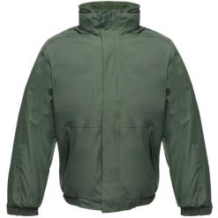 Kurtka Przeciwdeszczowa Męska Dover. Zielone kurtki męskie Regatta, m, bez wzorów, z materiału, z kapturem. Za 149.99 zł.