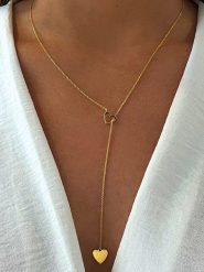 Les Petites Précieuses Pozłacany naszyjnik z elementem ozdobnym - dł. 55 cm rozmiar: onesize. Żółte naszyjniki damskie Les Petites Précieuses, pozłacane. Za 130.99 zł.