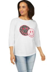 Heine Koszulka w kolorze białym rozmiar: 38. Białe t-shirty damskie Heine, bez wzorów, z bawełny, bez kołnierzyka. Za 34.99 zł.