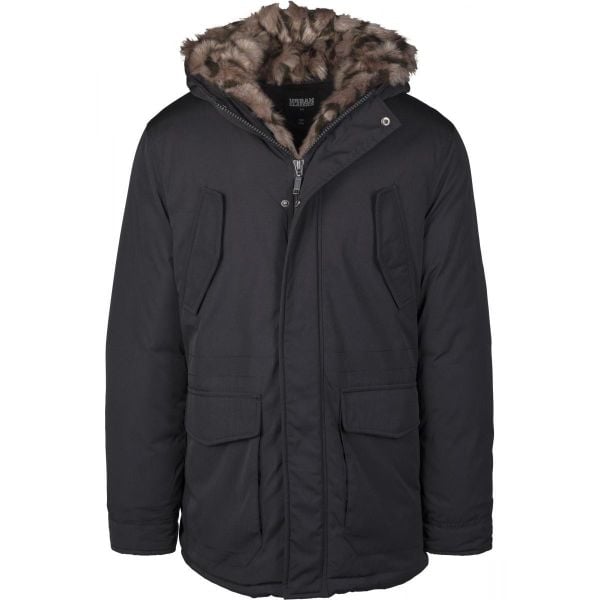 Parka Urban Classic hooded faux fur. Czarne parki męskie Urban Classics, na zimę, m, bez wzorów. Za 541.50 zł.