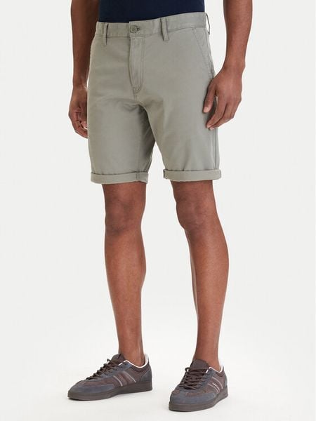 Tommy Jeans Szorty materiałowe Scanton DM0DM22852 Zielony Slim Fit. Zielone szorty męskie Tommy Jeans, z bawełny, bez kołnierzyka. Za 199.99 zł.