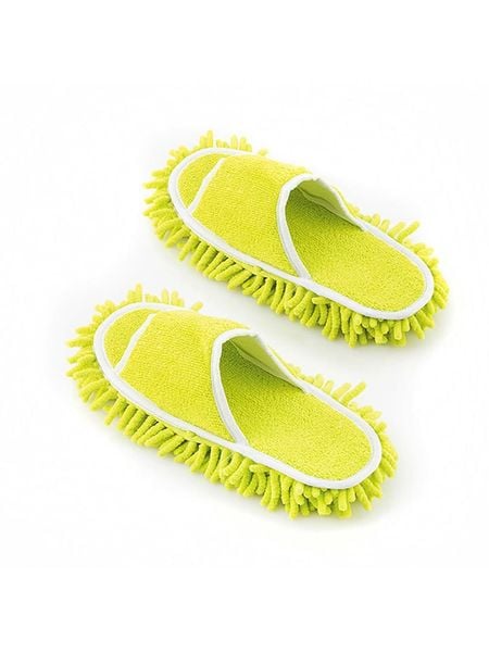 InnovaGoods Kapcie mopujące w kolorze limonkowym - 27 x 4 x 11 cm rozmiar: onesize. Zielone kapcie damskie innovagoods, z materiału. Za 52.95 zł.