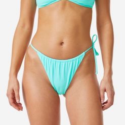 Dół kostiumu kąpielowego damski Roxy Tie Side Cheeky. Niebieskie bikini damskie Roxy, bez wzorów. Za 69.99 zł.