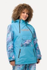 Damskie Kurtka sportowa kaptur wodoodporna dwukierunkowy zamek błyskawiczny. Niebieskie kurtki narciarskie i snowboardowe damskie Ulla Popken, plus size, bez wzorów, z materiału, z kapturem, snowboardowy. Za 849.99 zł.