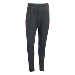 Spodnie dresowe Prematch Liverpool FC 2025/26. Czarne spodnie dresowe męskie Adidas, bez wzorów, z dresówki. Za 269.50 zł.