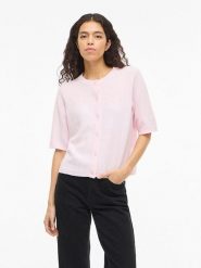 Vila Kardigan "Viliga" w kolorze jasnoróżowym rozmiar: S. Różowe kardigany damskie Vila, s, bez wzorów, z materiału. Za 74.63 zł.