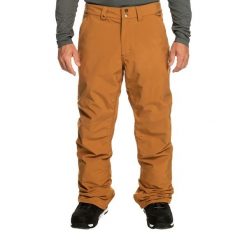 Spodnie snowboardowe męskie Quiksilver Estate. Brązowe spodnie materiałowe męskie Quiksilver, bez wzorów, z materiału, sportowe. Za 349.99 zł.