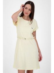 Alife and kickin Sukienka "Nora" w kolorze jasnożółtym rozmiar: XS. Żółte sukienki damskie Alife and Kickin, na co dzień, xs, bez wzorów, ze skóry, bez kołnierzyka, bez ramiączek, mini, proste. Za 69.99 zł.
