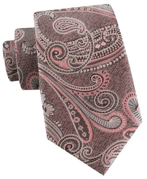 Męski Krawat - Odcienie Bladego Różu, Wzór Orientalny - Alties. Czerwone krawaty i muchy męskie Alties, bez wzorów, z tkaniny, eleganckie. Za 55.00 zł.