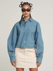 G-Star Koszula dżinsowa w kolorze błękitnym rozmiar: XL. Niebieskie koszule damskie G-Star, xl, bez wzorów, z bawełny, retro, bez kołnierzyka, bez ramiączek. Za 266.66 zł.