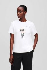 KARL LAGERFELD Biały t-shirt damski Ikon Aquarelle K, Rozmiar M. Białe t-shirty damskie Karl Lagerfeld, m, bez wzorów, z materiału, bez kołnierzyka. W wyprzedaży za 239.99 zł.