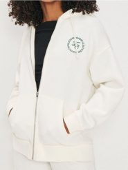 Bluza z kapturem - kremowy. Białe bluzy z kapturem damskie Sinsay, l. Za 29.99 zł.