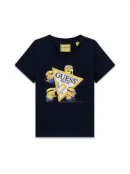 Guess Kids T-Shirt 183593 Niebieski Classic Fit. Niebieskie t-shirty chłopięce Guess Kids, z aplikacjami, bez ramiączek. Za 114.99 zł.