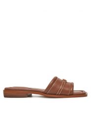 Michael Kors Klapki Mandy Slide 40R5MAFS2L Brązowy. Brązowe klapki damskie Michael Kors, bez wzorów, ze skóry, bez obcasa. Za 399.99 zł.