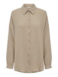 ONLY Koszula "Thyra" w kolorze beżowym rozmiar: XL. Brązowe koszule damskie Only, xl, bez wzorów, z bawełny, bez kołnierzyka, bez ramiączek. Za 52.67 zł.