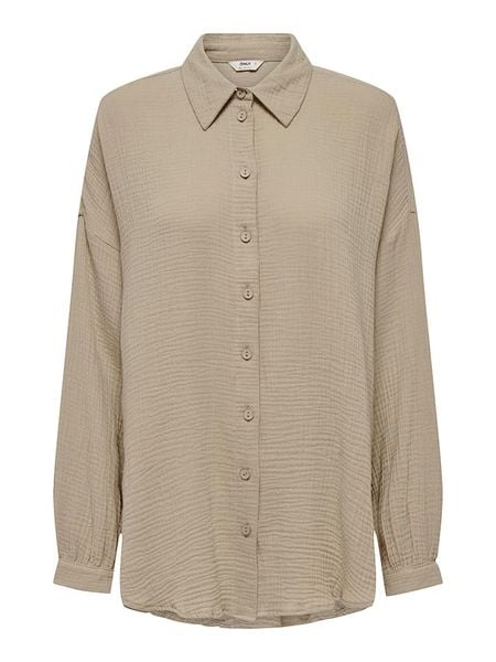 ONLY Koszula "Thyra" w kolorze beżowym rozmiar: XL. Brązowe koszule damskie Only, xl, bez wzorów, z bawełny, bez kołnierzyka, bez ramiączek. Za 52.67 zł.