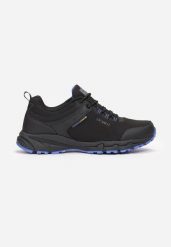 Czarno-Niebieskie Buty Sportowe Jhaerithe. Czarne buty trekkingowe męskie Born2be, przed kostkę, bez zapięcia. Za 149.99 zł.