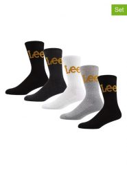 LEE Underwear Skarpety (5 par) "Bisset" w kolorze szarym, białym i czarnym rozmiar: 43-46. Białe skarpetki męskie LEE Underwear, bez wzorów. Za 67.95 zł.