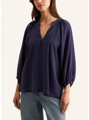 Seidensticker Bluzka w kolorze granatowym rozmiar: 42. Niebieskie bluzki damskie Seidensticker, bez wzorów, bez kołnierzyka, bez ramiączek. Za 154.45 zł.