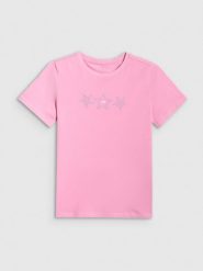 4F T-shirt regular z nadrukiem dziewczęcy - różowy 158 (12-13 lat). Czerwone koszulki dziewczęce 4f, uniwersalny, bez wzorów, z bawełny, bez ramiączek. Za 39.99 zł.