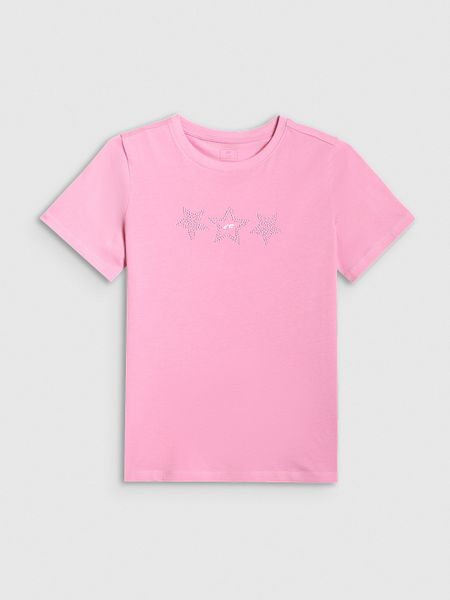 4F T-shirt regular z nadrukiem dziewczęcy - różowy 152 (11-12 lat). Czerwone koszulki dziewczęce 4f, uniwersalny, bez wzorów, z bawełny, bez ramiączek. Za 39.99 zł.