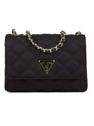 Guess Torebka w kolorze czarnym - 18 x 12 x 6 cm rozmiar: onesize. Czarne torebki klasyczne damskie Guess, z aplikacjami, z materiału, pikowane, bez dodatków. Za 373.35 zł.