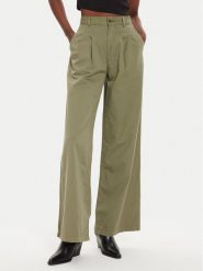 Levi's® Spodnie materiałowe A7535-0000 Zielony Wide Leg. Zielone spodnie materiałowe damskie bez wzorów, z bawełny. Za 429.99 zł.