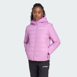 Kurtka z kapturem z ociepleniem Terrex Multi Essentials CLIMAWARM. Fioletowe kurtki damskie Adidas, m, bez wzorów, z puchu, z kapturem. Za 439.00 zł.