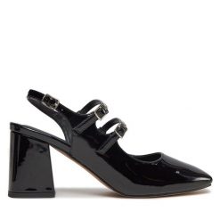 Sandały Aldo. Czarne sandały damskie Aldo, bez wzorów, bez obcasa, na słupku. Za 499.99 zł.