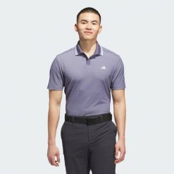 Koszulka polo Ultimate365 Tour Twistknit Pique. Fioletowe koszulki polo męskie Adidas, l, bez wzorów, bez ramiączek. Za 349.00 zł.