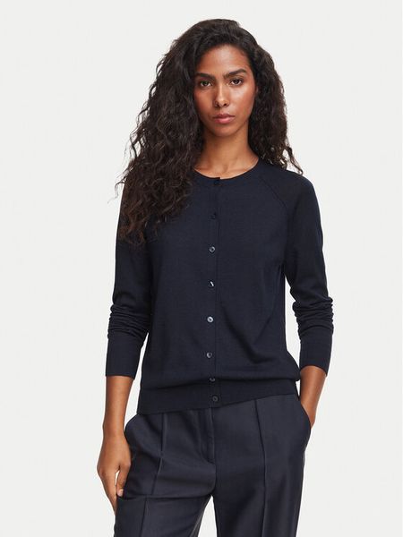 BOSS Kardigan Fonami 50545031 Granatowy Regular Fit. Niebieskie kardigany damskie Boss, s, bez wzorów, z wełny. Za 849.99 zł.