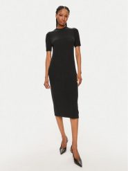 Calvin Klein Sukienka dzianinowa K20K207221 Czarny Slim Fit. Czarne sukienki damskie CALVIN KLEIN, xs, bez wzorów, z dzianiny, bez kołnierzyka, bez ramiączek. Za 359.99 zł.