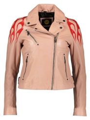 Buffalo Skórzana kurtka w kolorze jasnoróżowo-czerwonym rozmiar: 38. Brązowe kurtki damskie Buffalo, bez wzorów, ze skóry, bez kaptura. Za 339.99 zł.