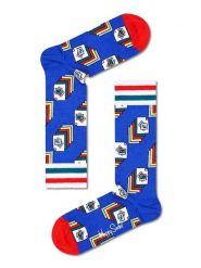 Happy Socks Skarpety "Photos" w kolorze niebiesko-biało-czerwonym rozmiar: 36-40. Białe skarpetki męskie Happy Socks, bez wzorów. Za 26.99 zł.